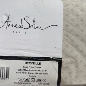 Anne De Soléne MERVEILLE  King Cotton Fitted Sheet Pattern Sateen Diamond Print